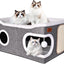 Cama para gatos extra grande con rascador y pelota esponjosa