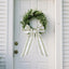 Cinta corona puerta 60" bandas bohemias a rayas blancas