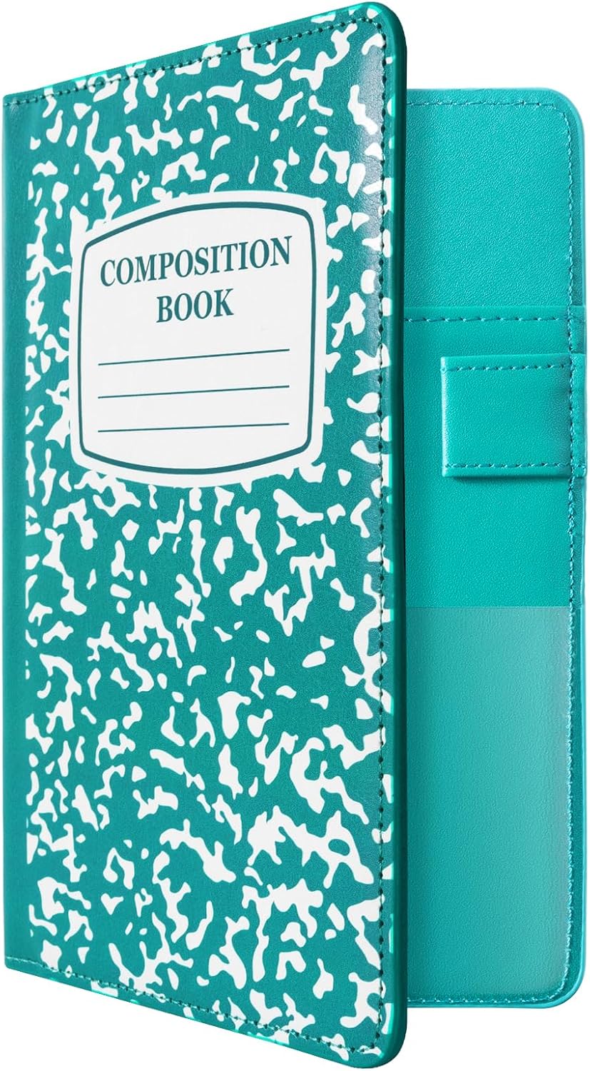 Libreta servidores cuero con bolsillos transparentes