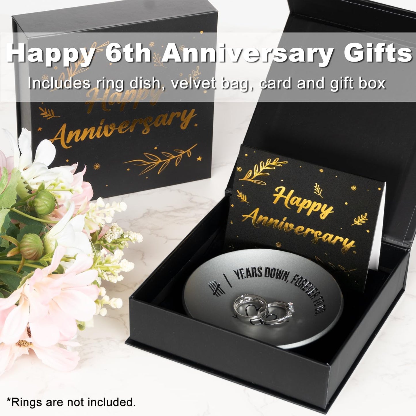 Regalo hierro 4" anillo soporte bandeja joyas pareja