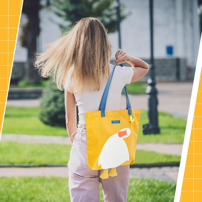 Bolsas lona reutilizables con llavero pato anime para compras