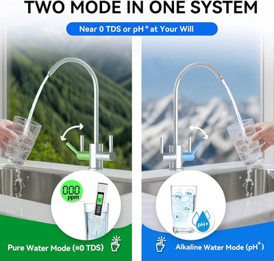 Filtro agua RO doble salida sin tanque UV alcalino 12 capas