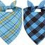 Bufanda triangular reversible perro azul XL duradero