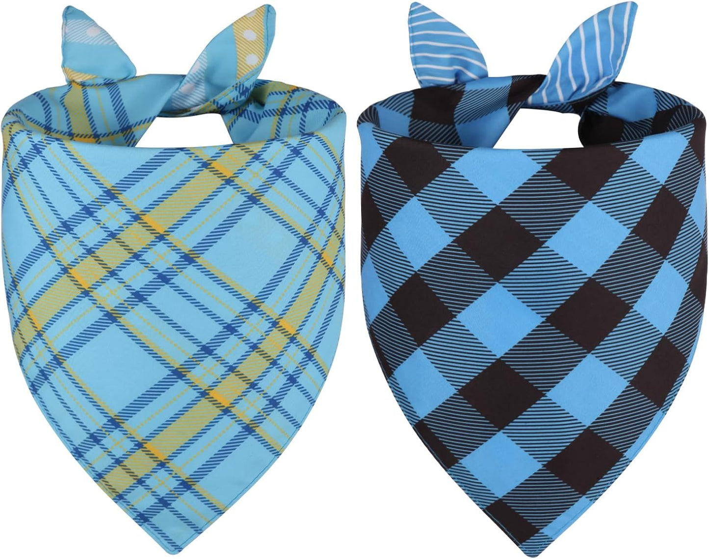 Bufanda triangular reversible perro azul XL duradero