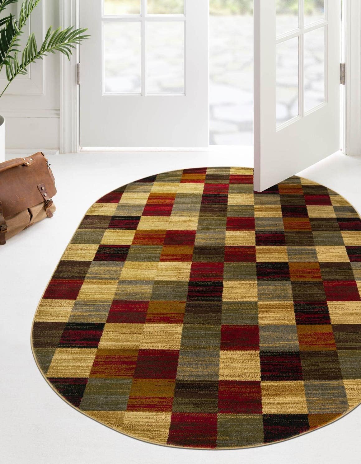 Alfombra área ovalada Gava 4x6ft multicolor