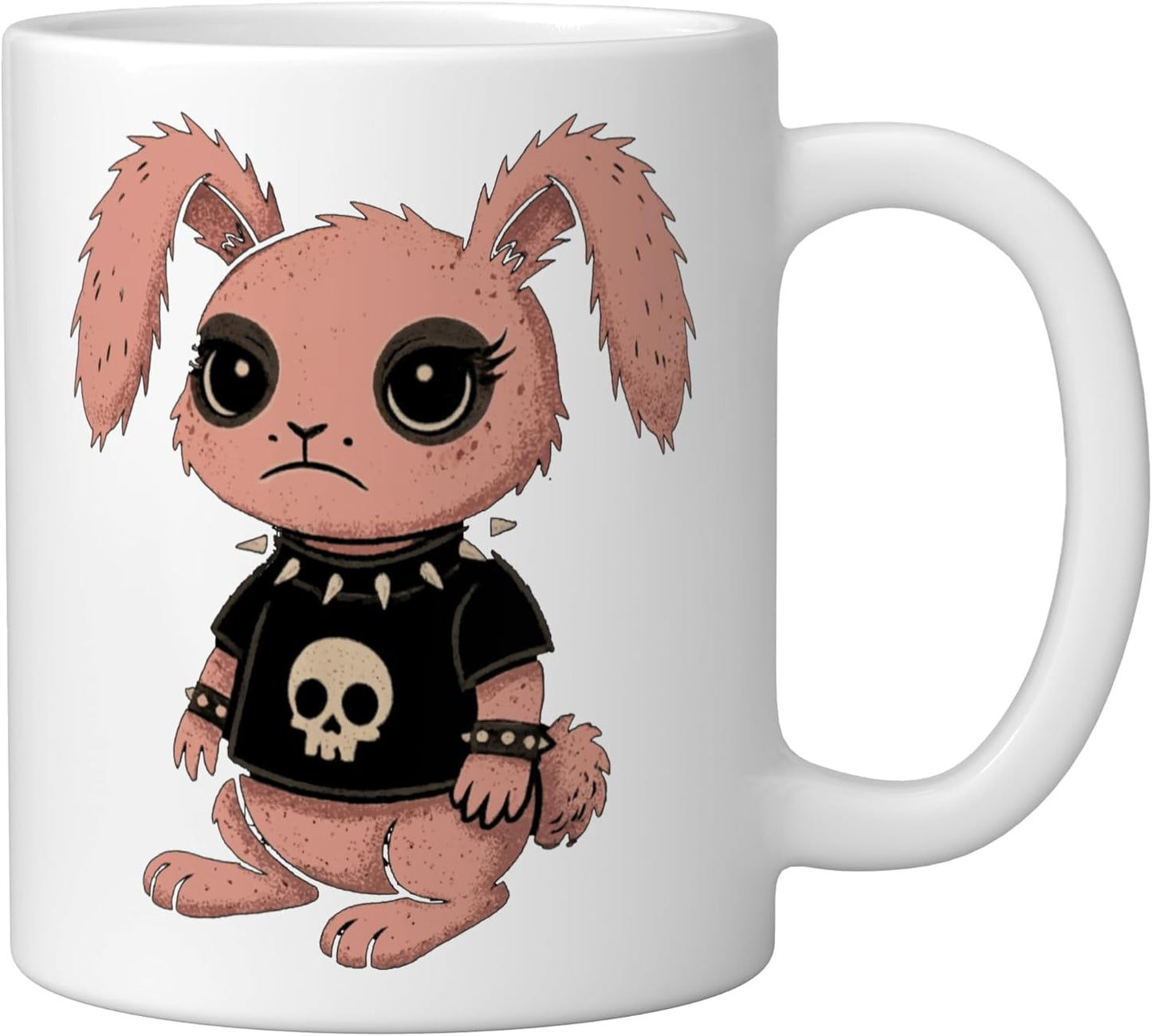 Taza Cerámica Pastel Gothic Con Calavera Blanca
