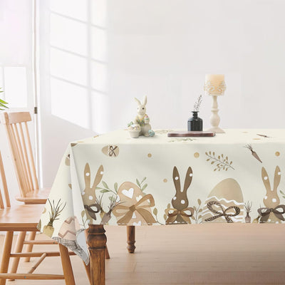 Mantel Pascua 60x84pulg diseño huevo marrón resistente