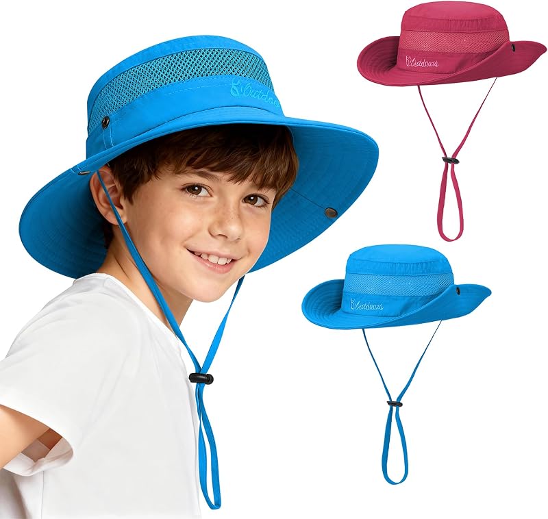 2 Sombreros Niños UPF 50 Ala Ancha Transpirables Exteriores