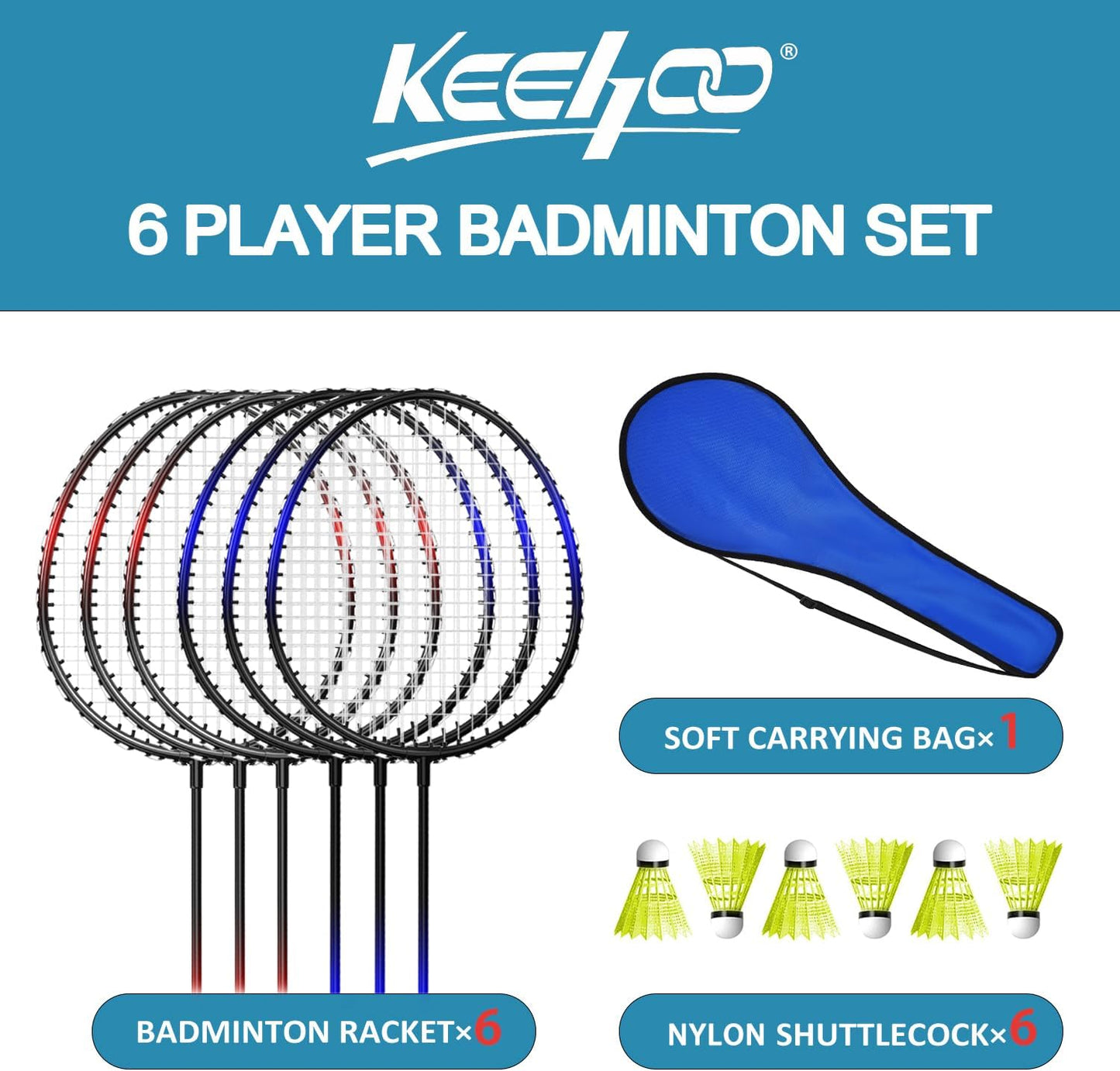 Set raquetas bádminton para niños adultos bolsa transporte
