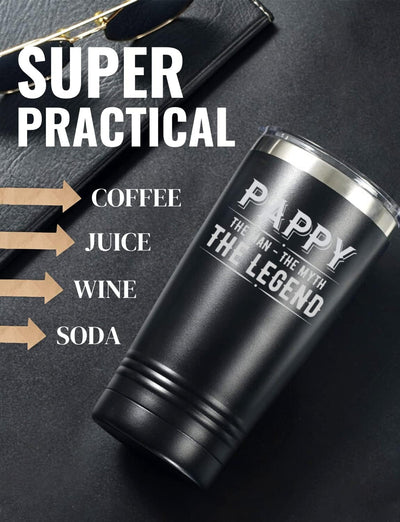 Vaso acero inox 20oz con tapa The Man The Myth The Legend