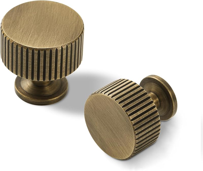 Pomo latón antiguo set 6 bronce cajones