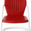Silla exterior metal retro para comedor terraza rojo