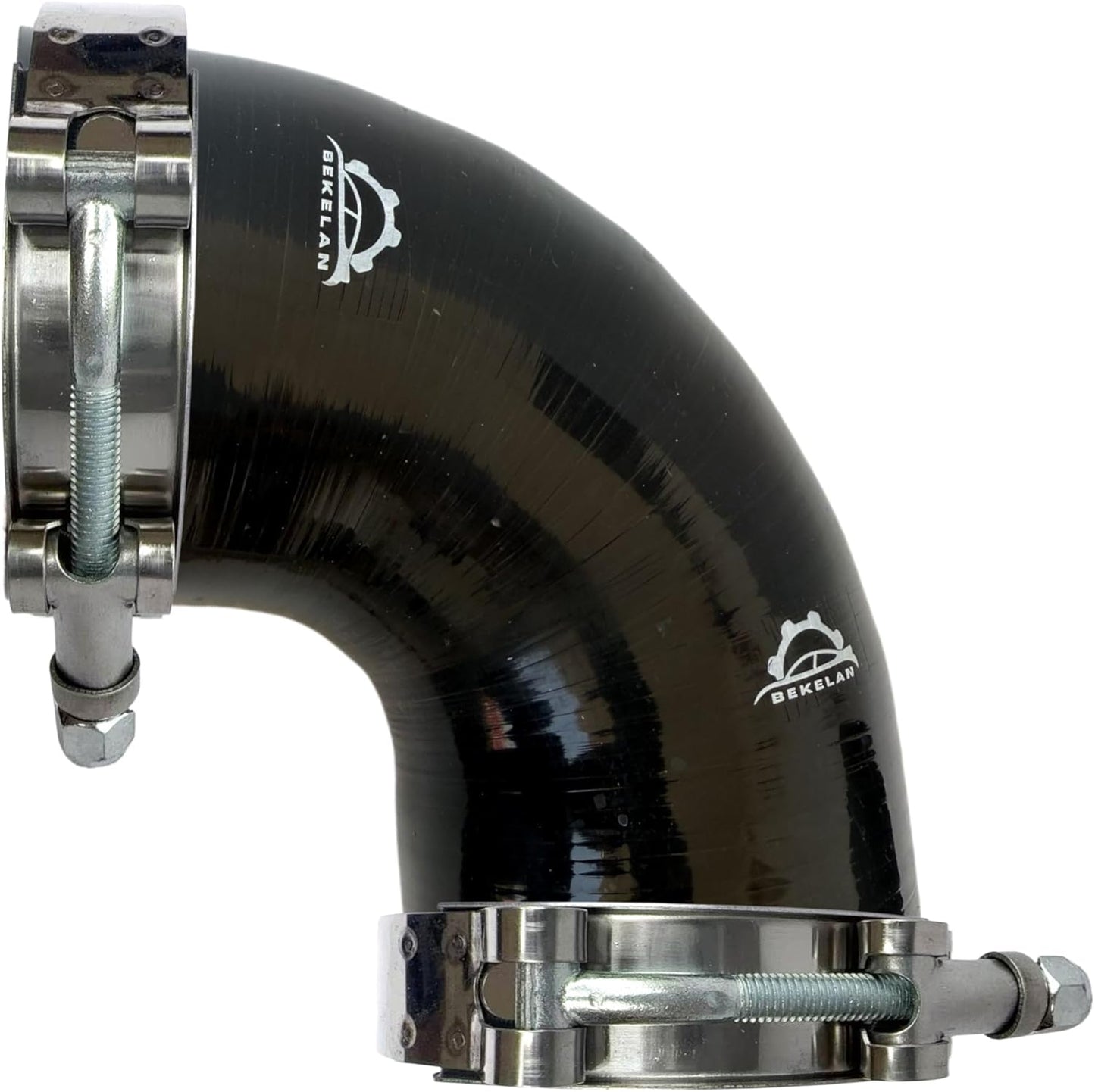 Manguera silicona acoplador codo 90° 4" inox reforzada