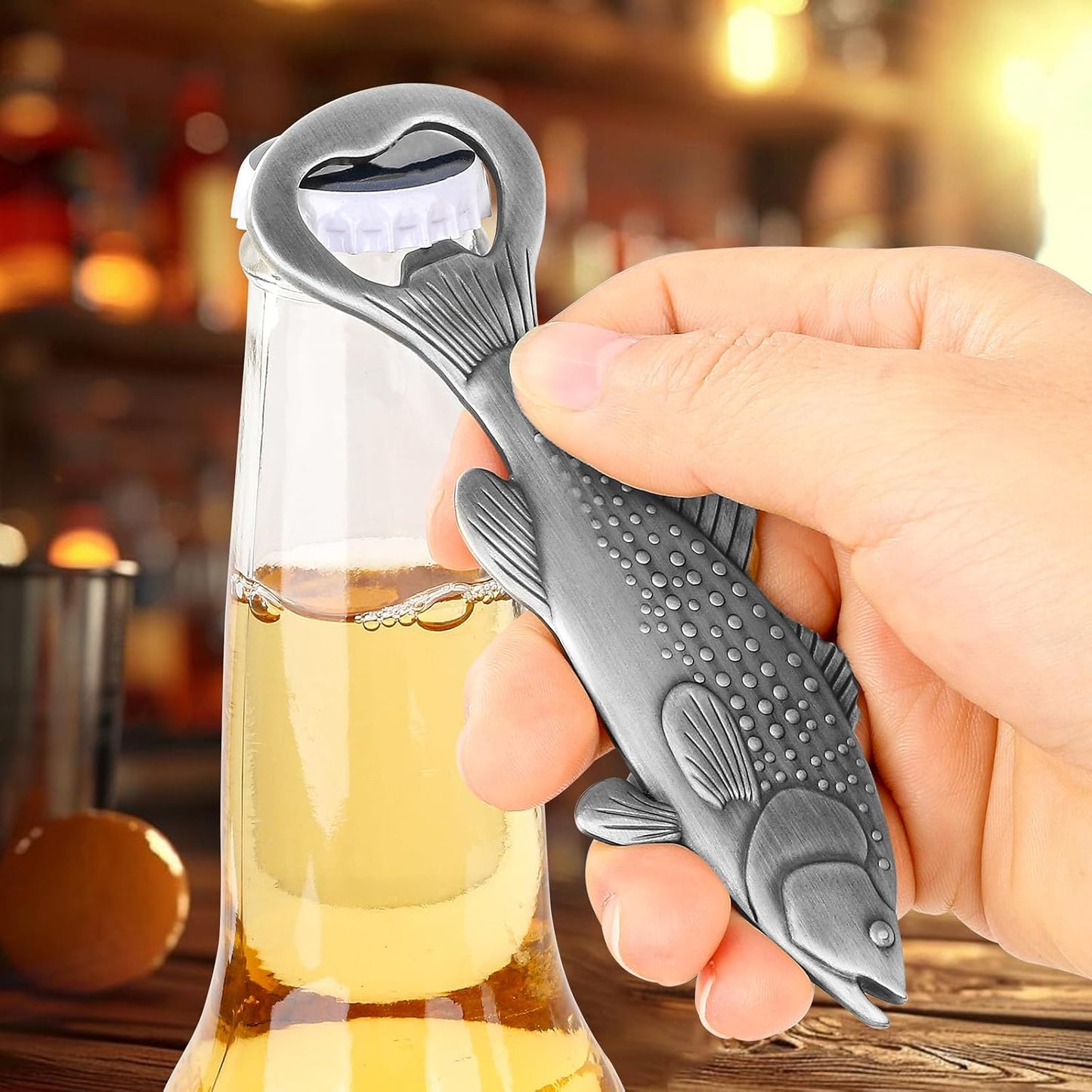 Abridor botella forma lobina regalo pesca