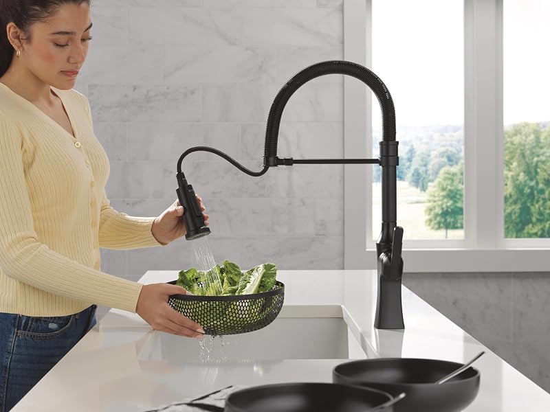 Grifo cocina comercial Ermelo Pro rociador extraíble negro