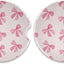 Posavasos cerámica con lazo rosa para auto set 2