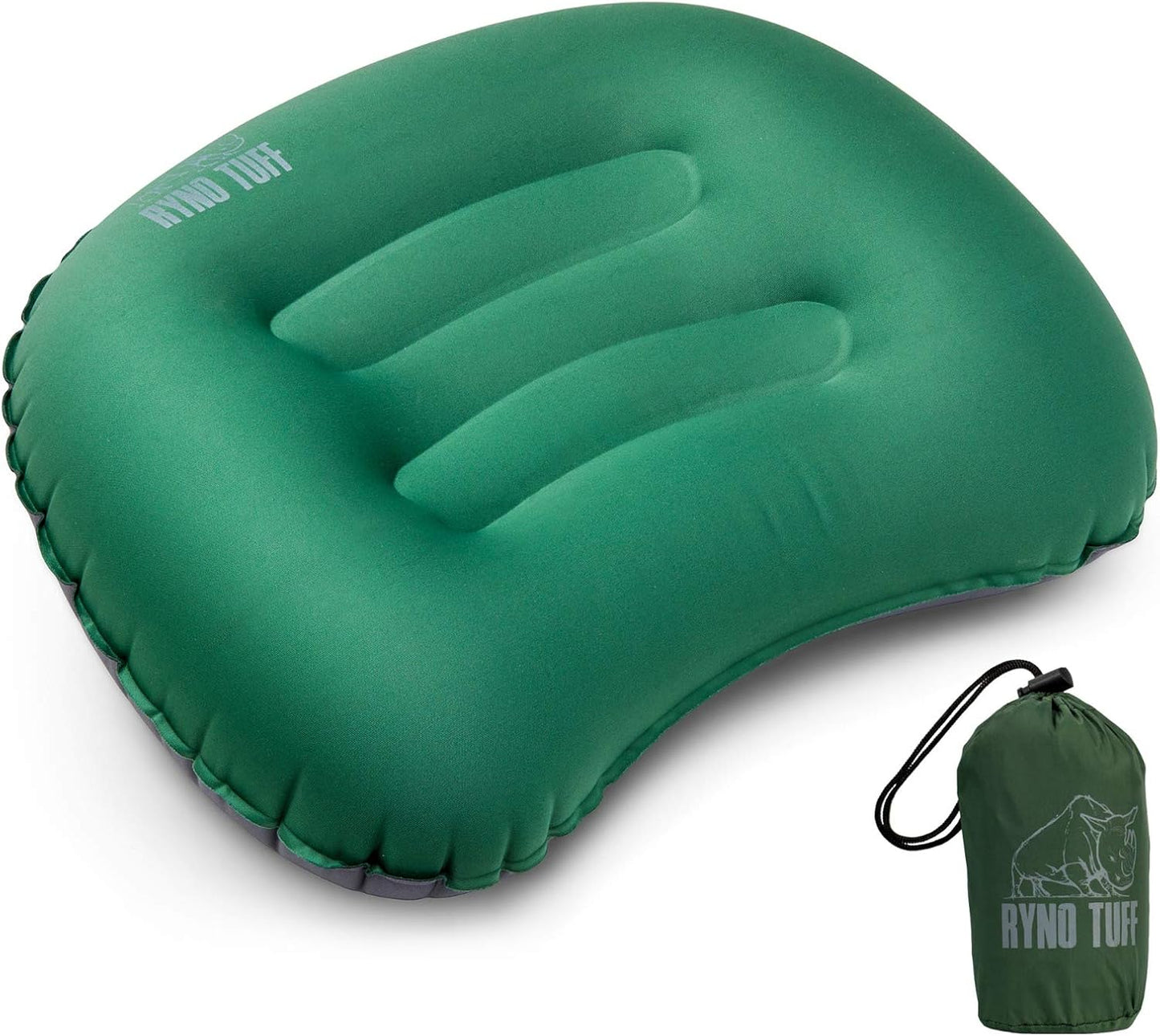 Almohada inflable para camping con soporte lumbar y funda