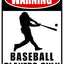 Letrero béisbol metal decoración pared 12x8pulg