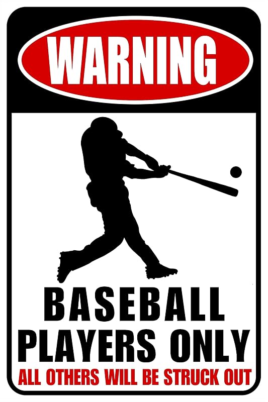 Letrero béisbol metal decoración pared 12x8pulg