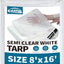 Lona blanca semi transparente 8x16ft impermeable