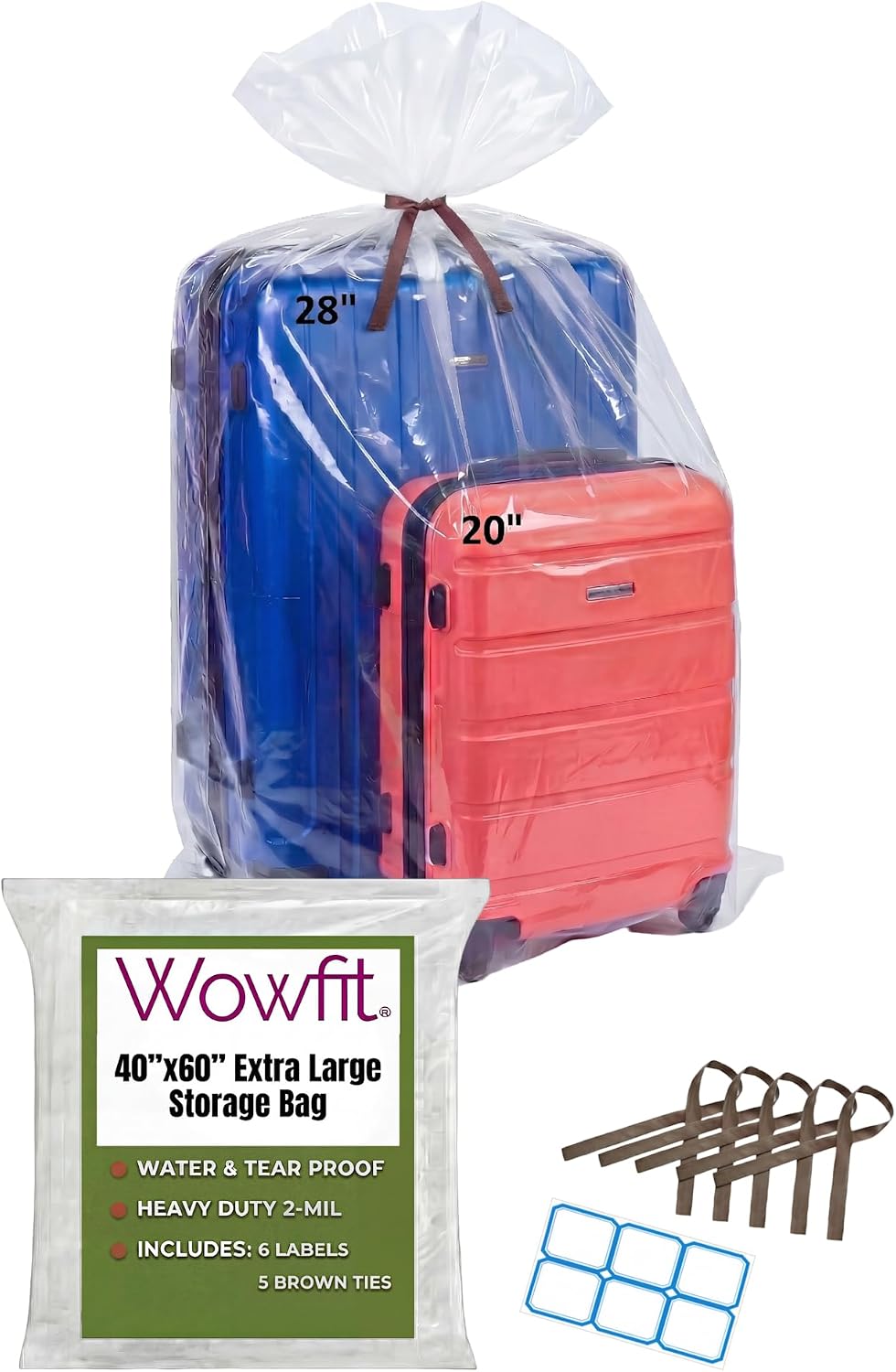5 CT Bolsas plástico transparente 40x60" coche