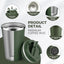 Taza café viaje acero inox 13oz doble pared 4uds verde militar