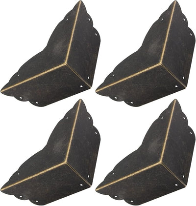 4 Protectores Esquina Metal Bronce Antiguo 2.76x2.76x1.18pulg
