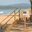 Letrero aluminio 10x7" Beware Of Sharks decoración pared