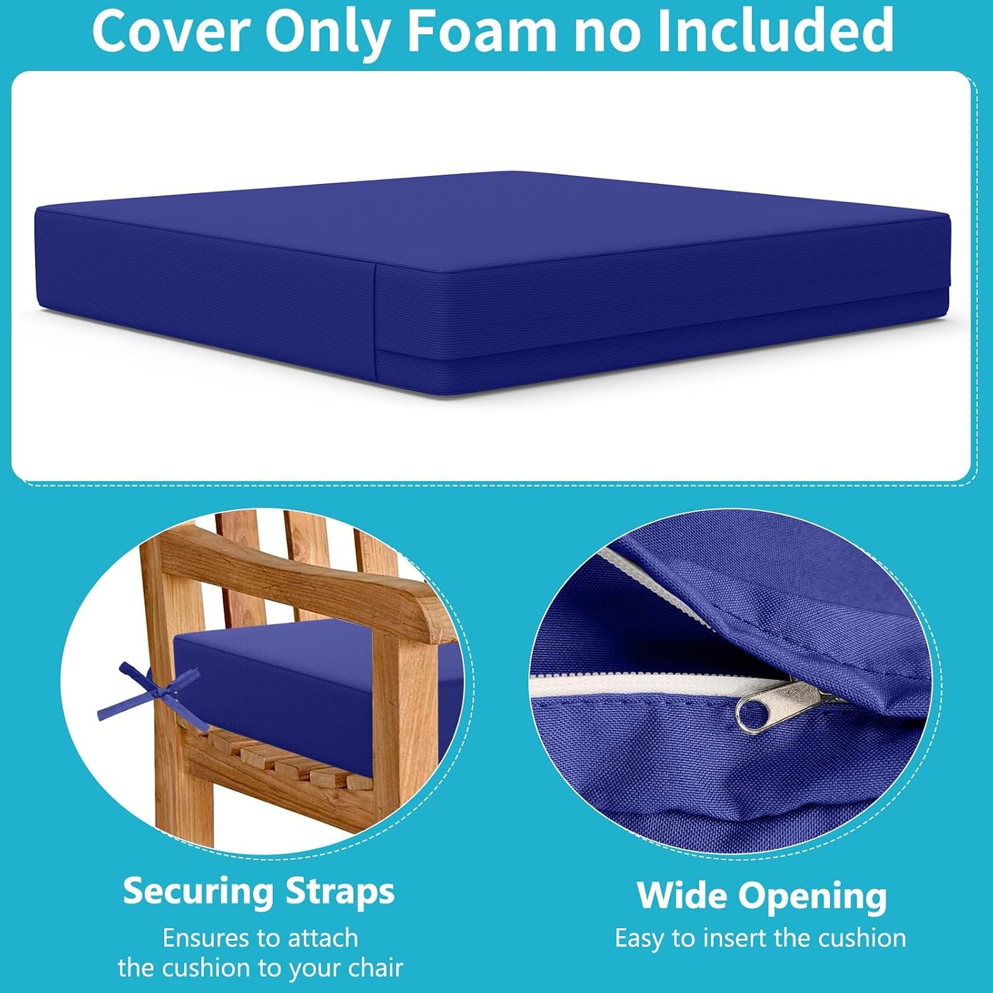 Fundas cojines patio 24x22pulg impermeables repuesto