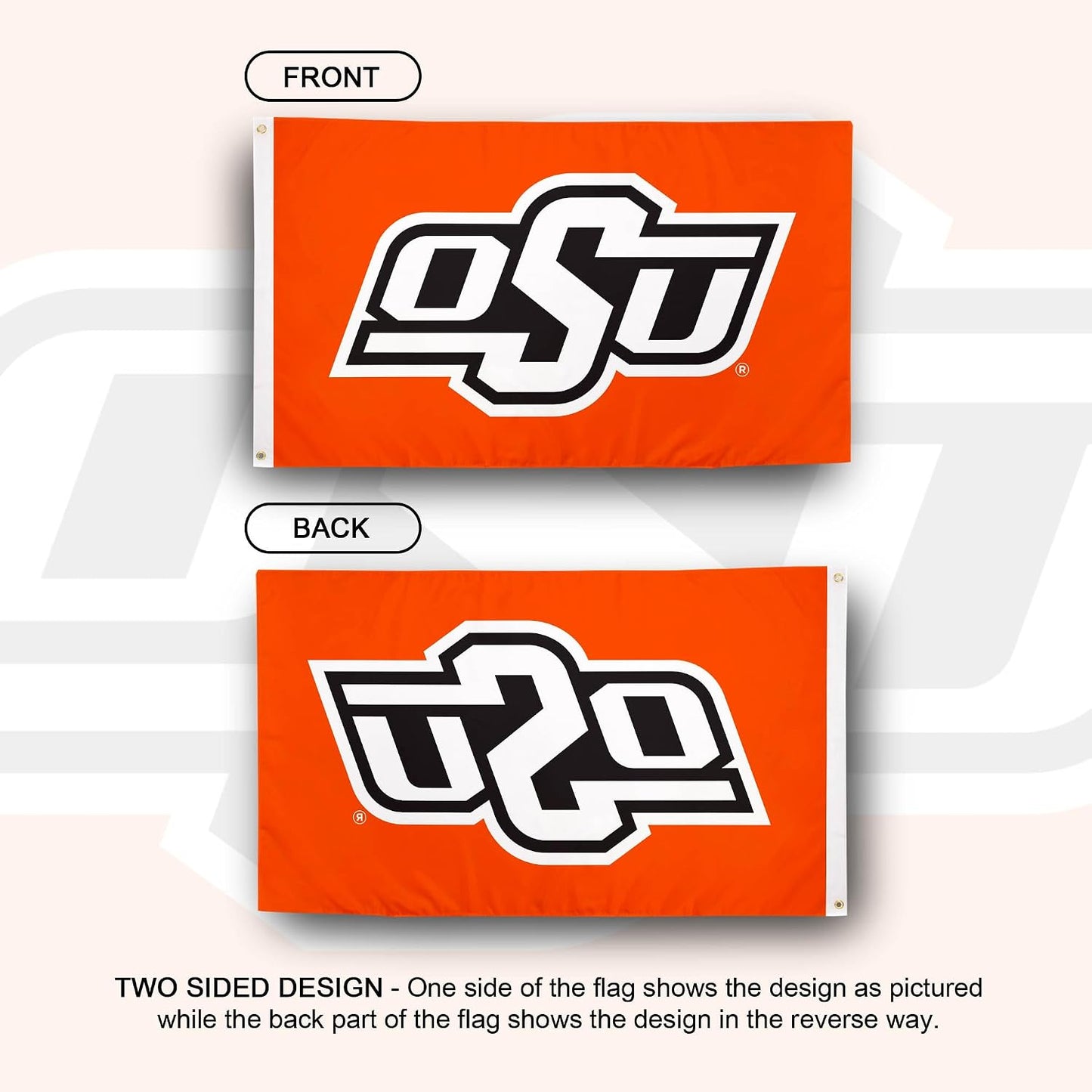 Bandera OSU 3x5pies tela poliéster interiores exteriores