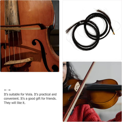 2 Pack Pelo Arco Violín Viola Accesorio Negro