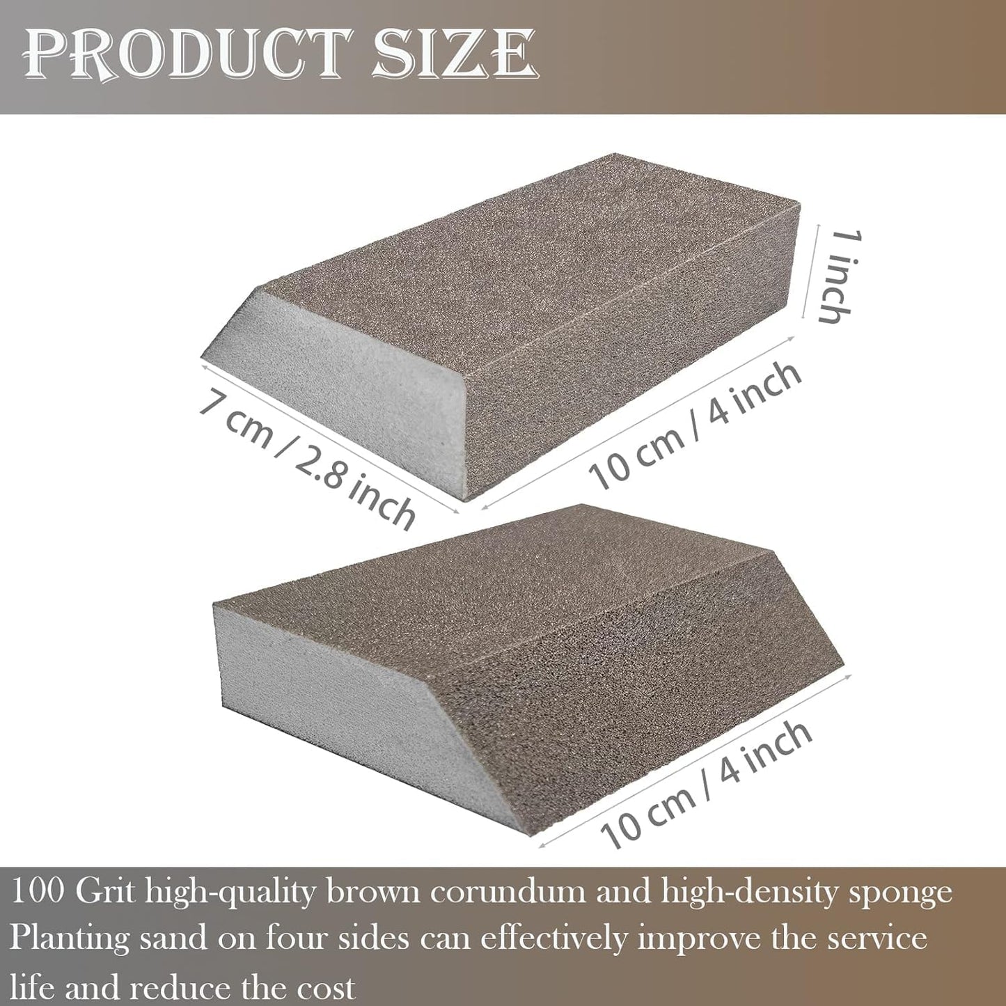 4 Pzas Esponjas Lijado 180 Ángulo Único para Madera Metal