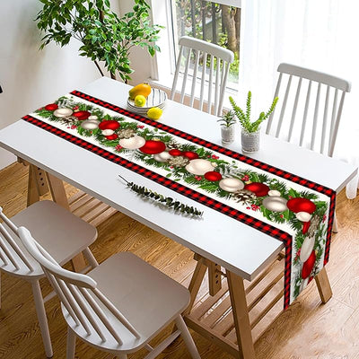 Camino mesa cuadros búfalo negro rojo 72pulg navidad invierno