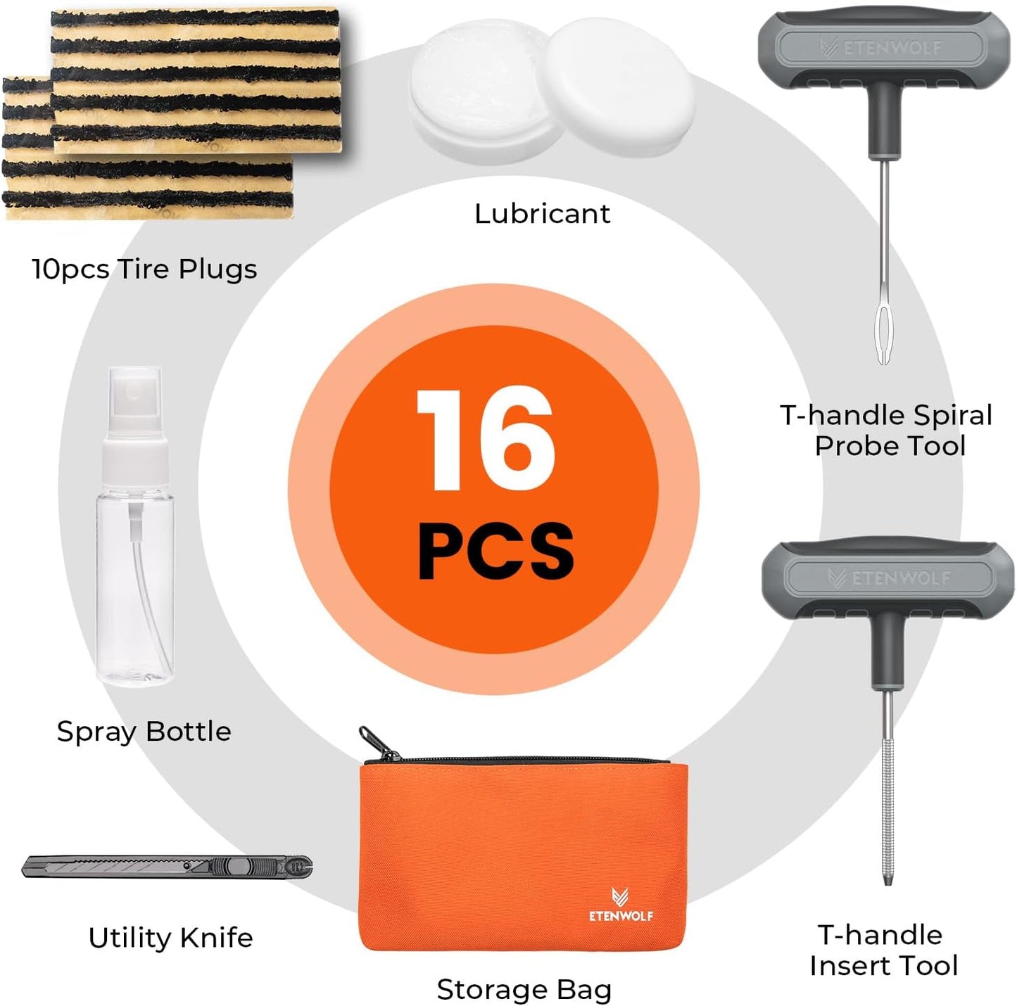 Kit tapones neumáticos 16 pzas para auto motocicleta ATV