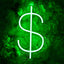Letrero neón led símbolo dólar decoración hogar oficina