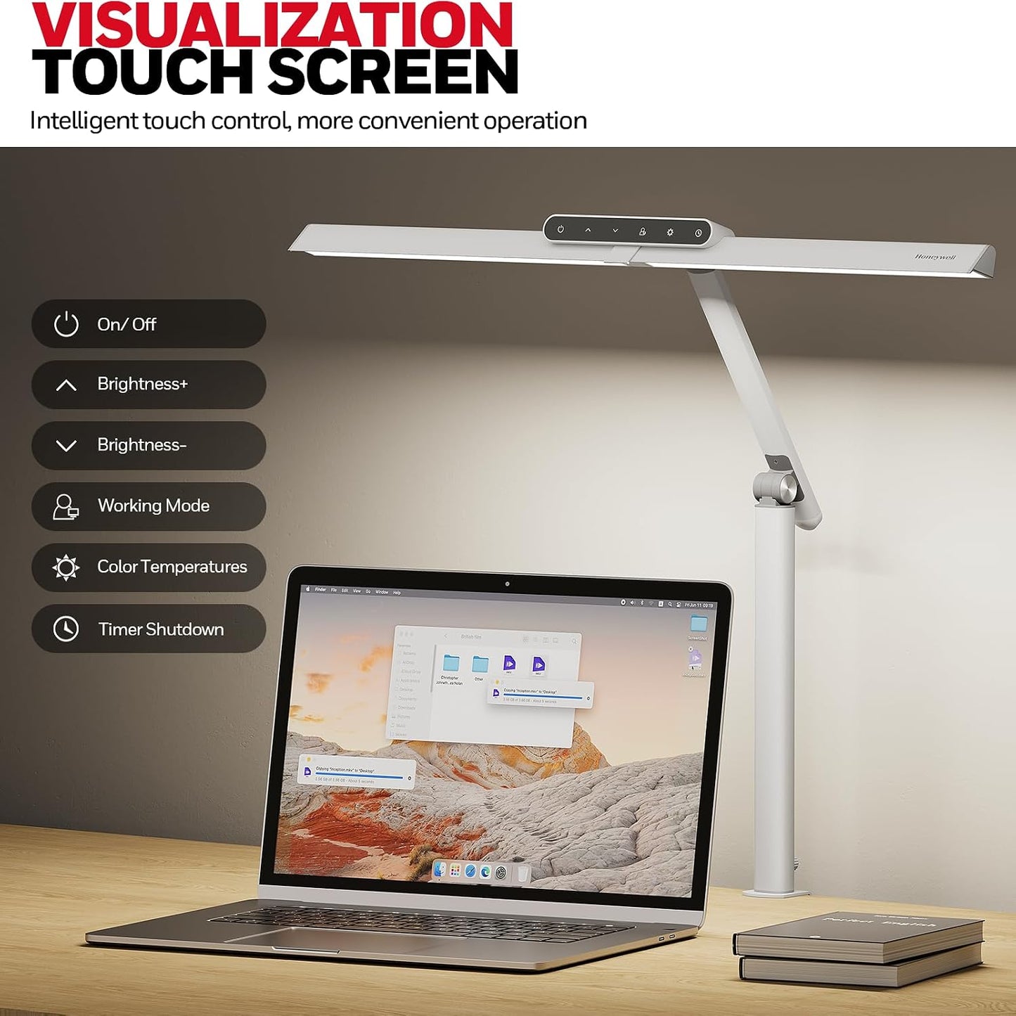 Lámpara escritorio LED con abrazadera 1200lm 4 modos