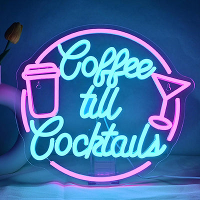 Letreros neón café cóctel iluminación hogar oficina regalo