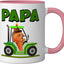 Taza Cerámica Papa Tractor Capybara Rosa/Blanca