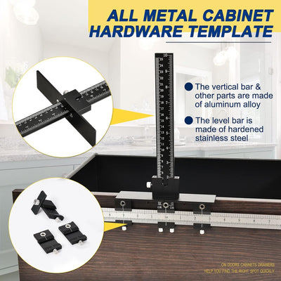 Plantilla hardware gabinete metal ajustable con orificio 5mm y 4mm