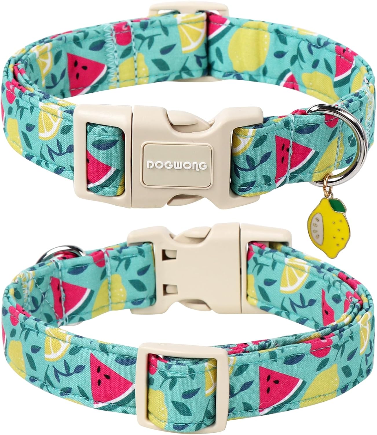 Collar perro verano diseño sandía limón ajustable