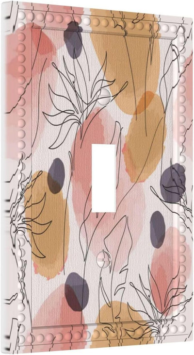 Placa interruptor luz 1 gang con flores rosas decorativa moderna