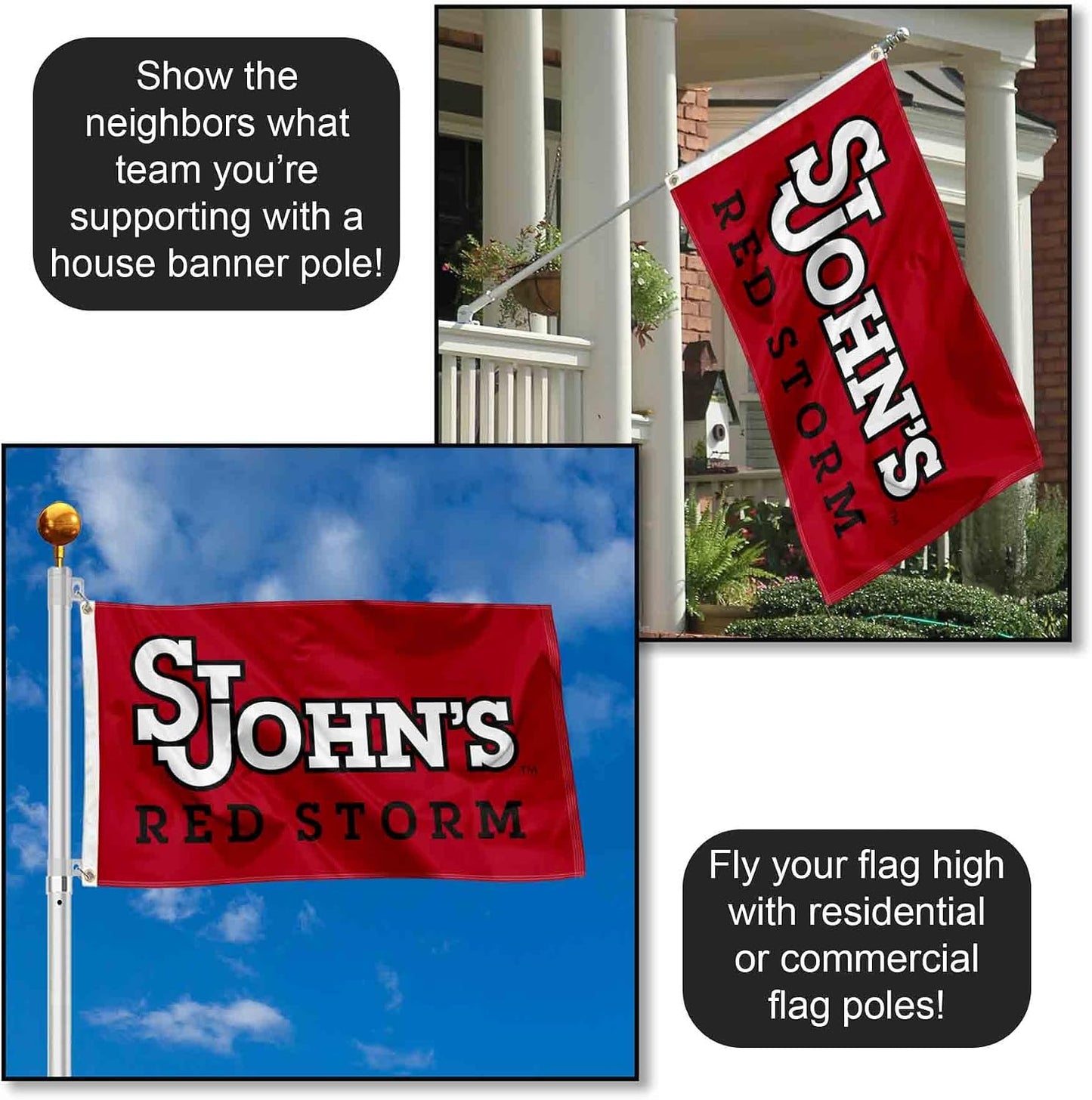 Bandera roja grande 3x5 co. st. johns