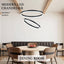 Candelabro LED Negro 2 Anillos Luz Colgante Control Remoto
