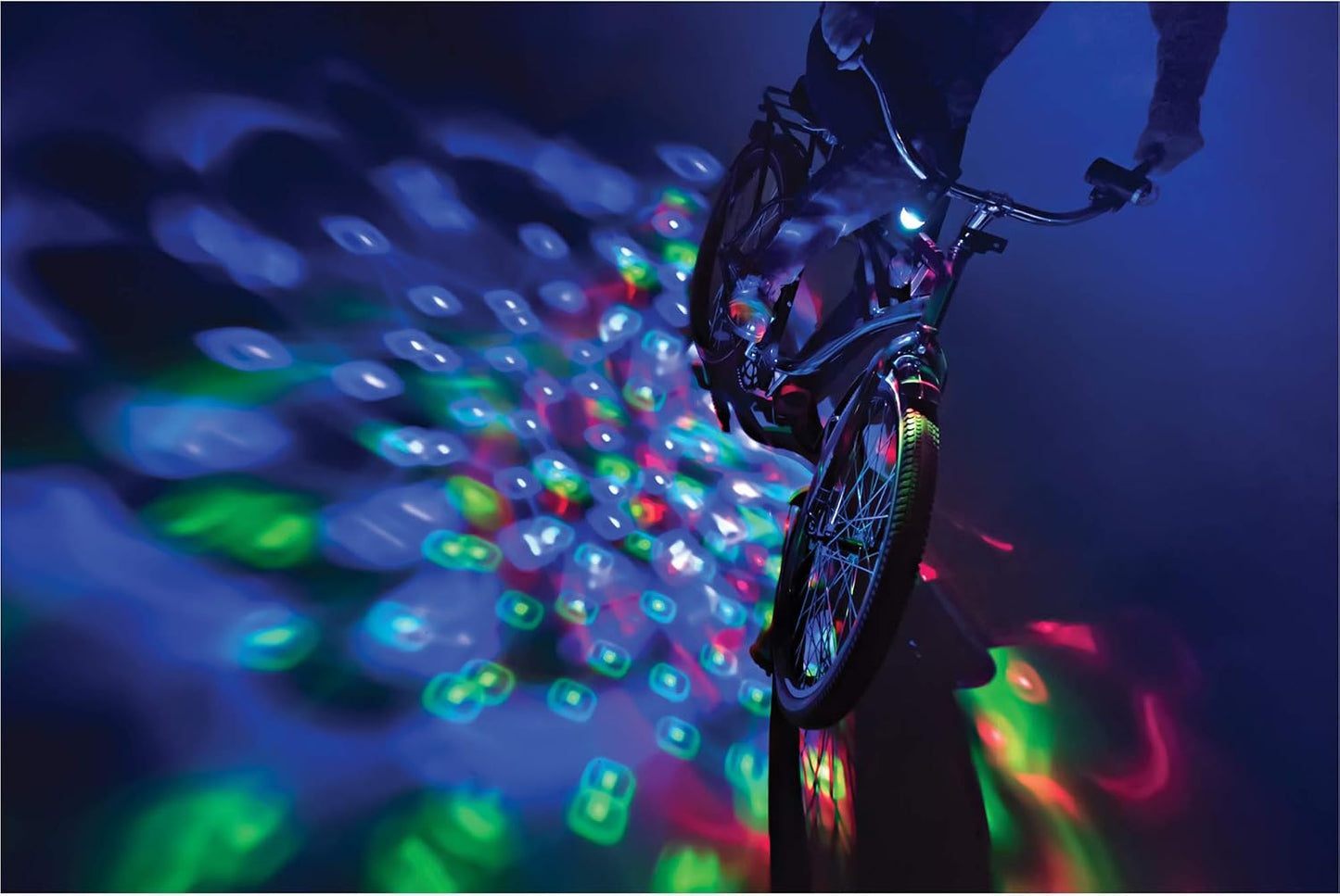Luz LED bicicleta tricolor parpadeante para fiesta noche