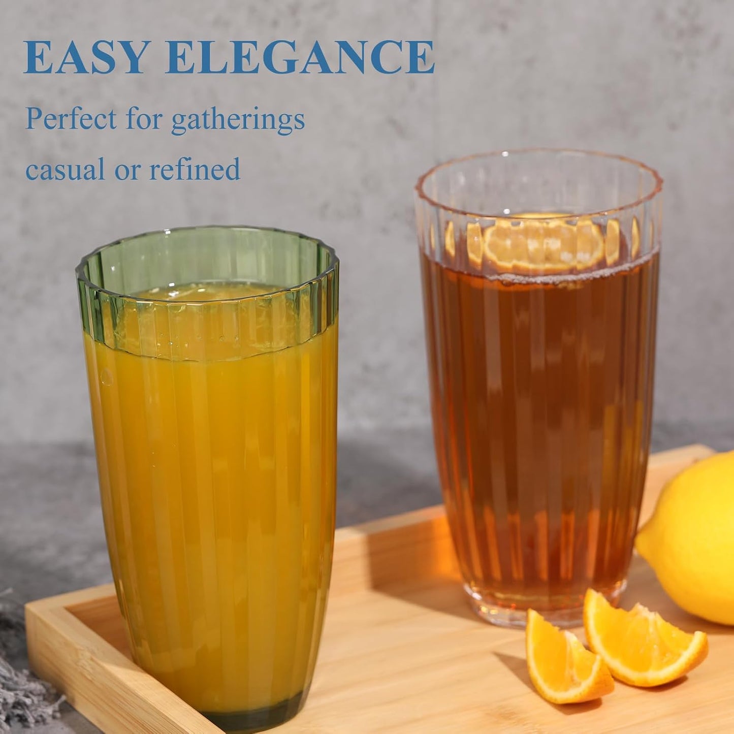 Vasos plástico acrílico 20oz set 8 apilables