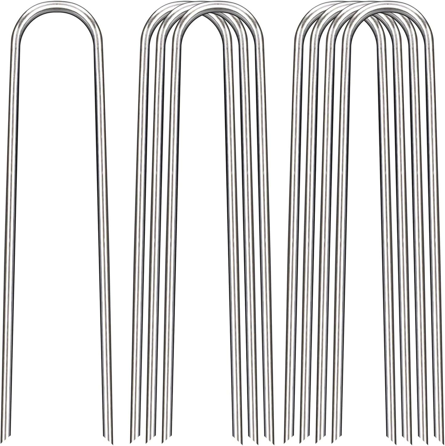 Grapas paisajismo 8" pack 12 estacas galvanizadas forma U