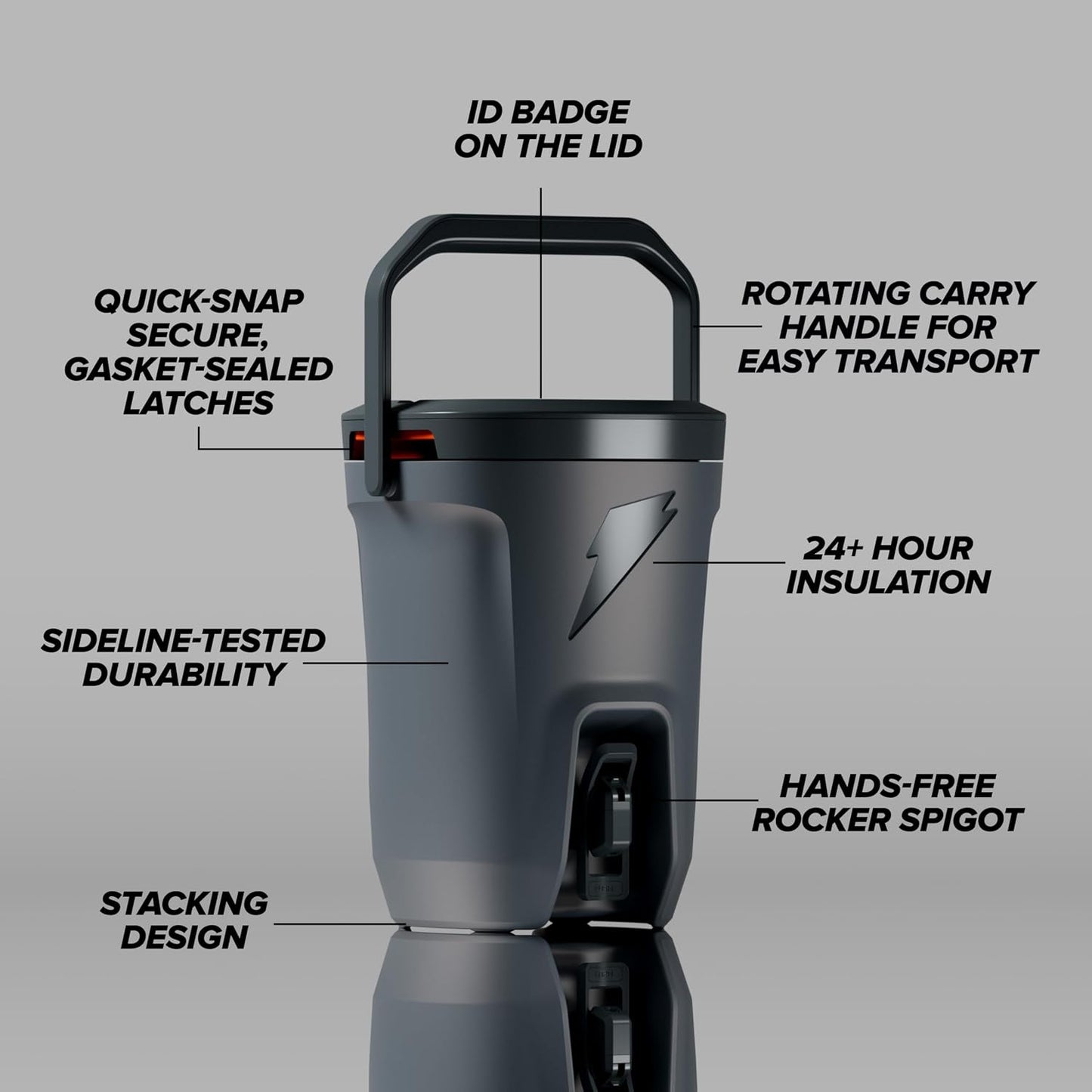 Enfriador hidratación Gatorade 3gal gris