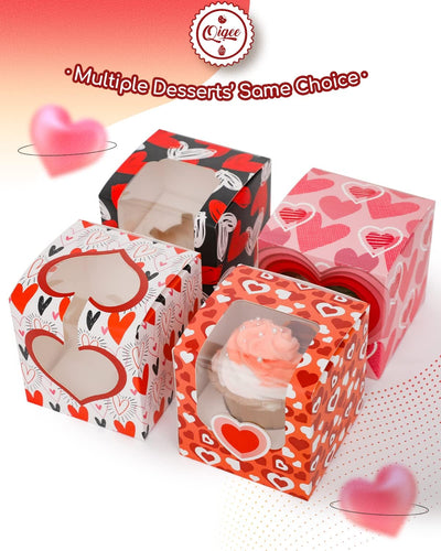 Cajas magdalenas San Valentín 60uds 3.5x3.5x3.5pulg