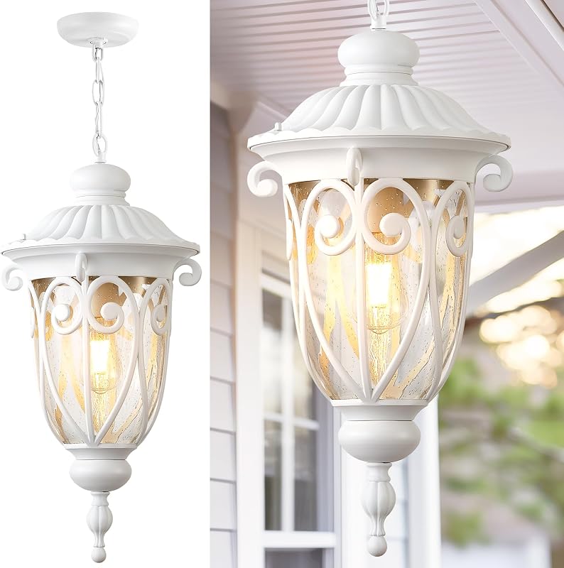 Luces colgantes exterior 21.3pulg moderna blanca