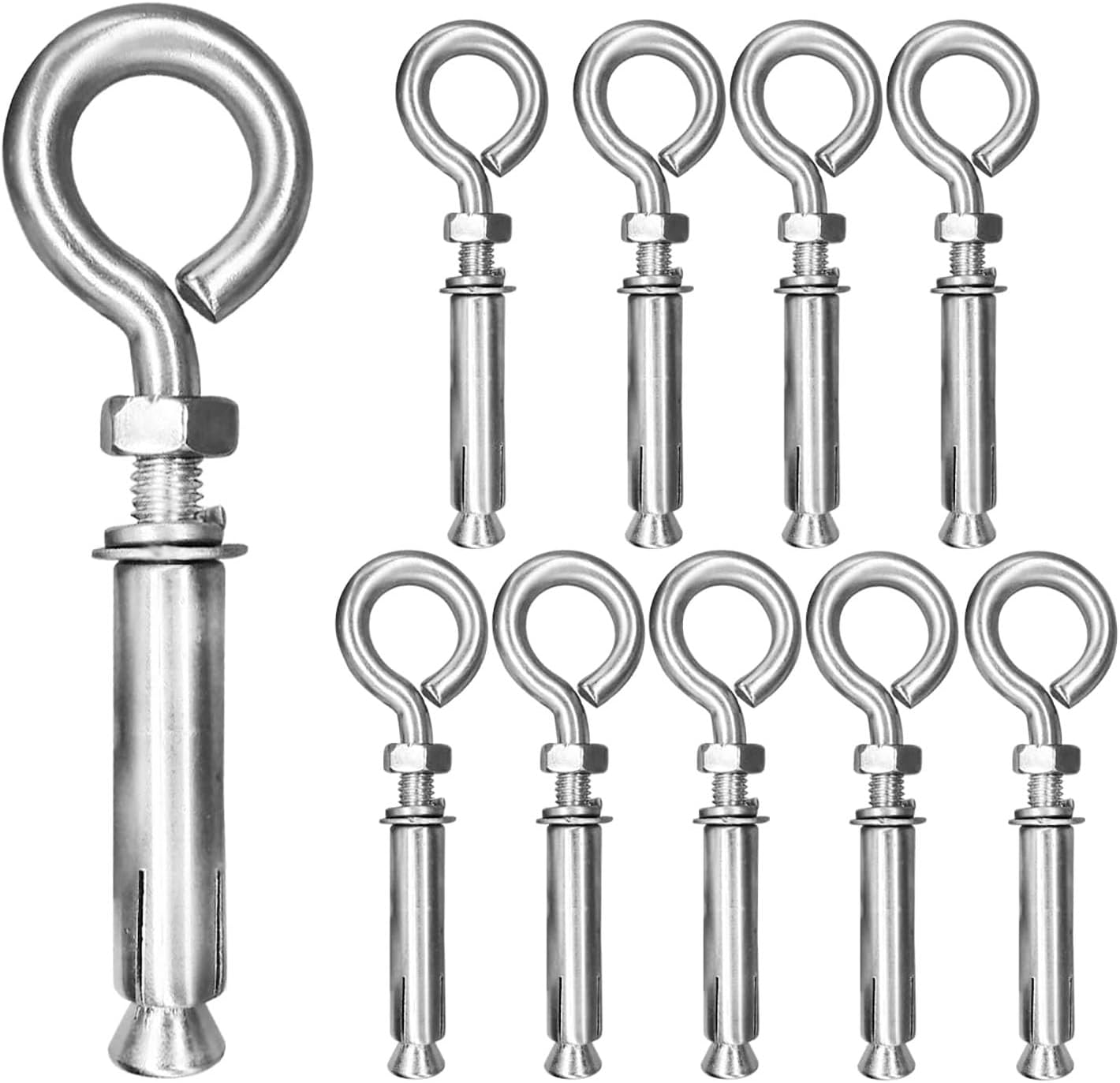 Ojales hombro 5/16x4-3/16 acero inox 304 para hormigón set 10